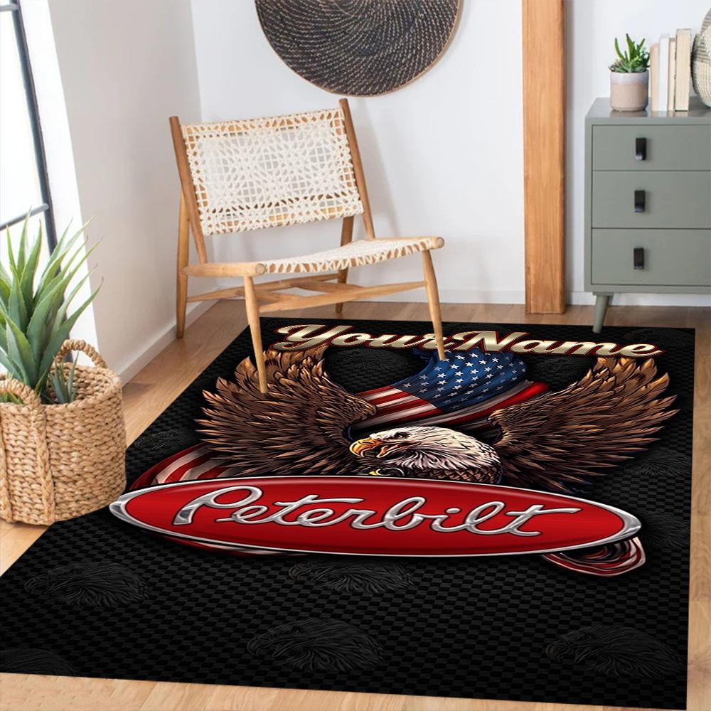 Peterbilt Heavy Trucks Customized Name Carpet Suitable for Dormitory Playrooms Entryway Dining Room Antislip Carpet Anime Office Decor Spiritual Gift