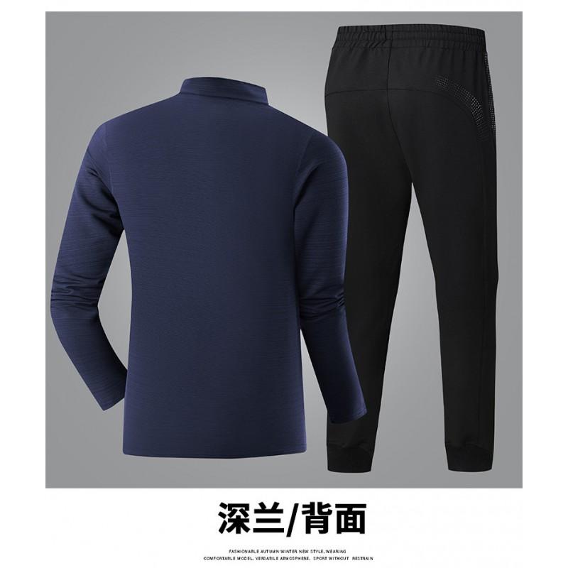 Mens Sportswear Set Long Sleeve Top Pants Lightweight Athletic Tracksuit Running Gym Outdoor Fitness