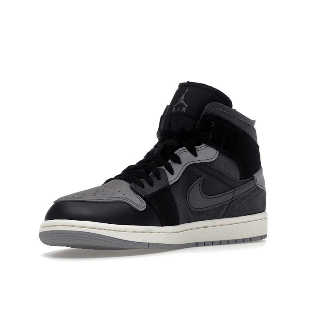 Air Jordan 1 Mid SE Craft Inside Out - Black Men Sneakers Light-Graphite Sail Cement-Grey DM9652-001