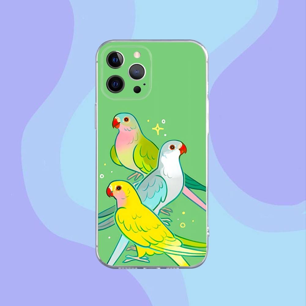Chubby Cockatiel Parrot Bird Phone Case For iPhone 16,15,14,13,12,11 Pro,Max,Plus,X,XS,XR,SE,Mini Transparent Silicone Soft