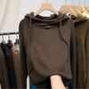 Padded Hoodie Female Warm Thick Large Size Loose Autumn Winter Solid Color Sweater Casual Tops