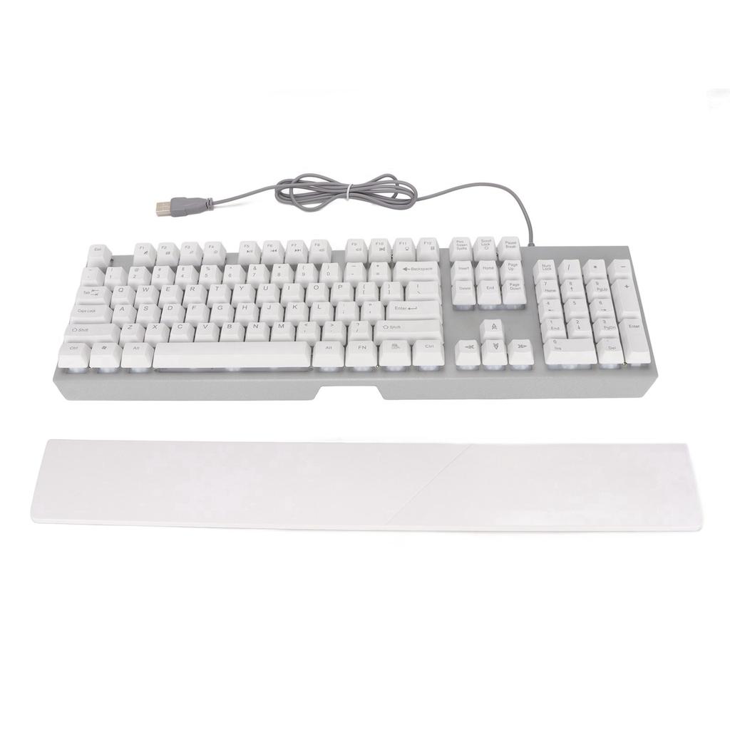 RGB Wired Keyboard with Wrist Rest 104 Keys Clear Characters Good Resilience Mechanical Feel
