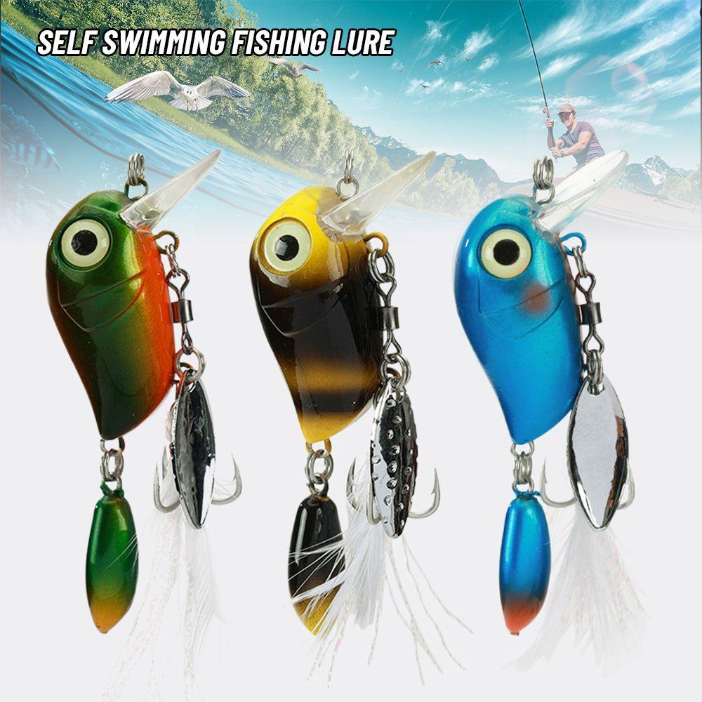 Hot Durable Sequins 3.8cm 5g Crank Bait Treble Hook Rotating Spinner Spoon Fishing Lure