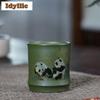 200 мл Исинская фиолетовая глина Панда Бамбук Чашка для чая Дзен Чайная пиала Чашка Для чая Дегустация чая Личная чашка Цзяньчжань Мастерские чашки Посуда для напитков