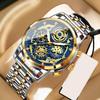 Luxury Men's Quartz Watches Stainless Steel Date Chronograph Men Wristwatch Waterproof Luminous Fashion Man Watch