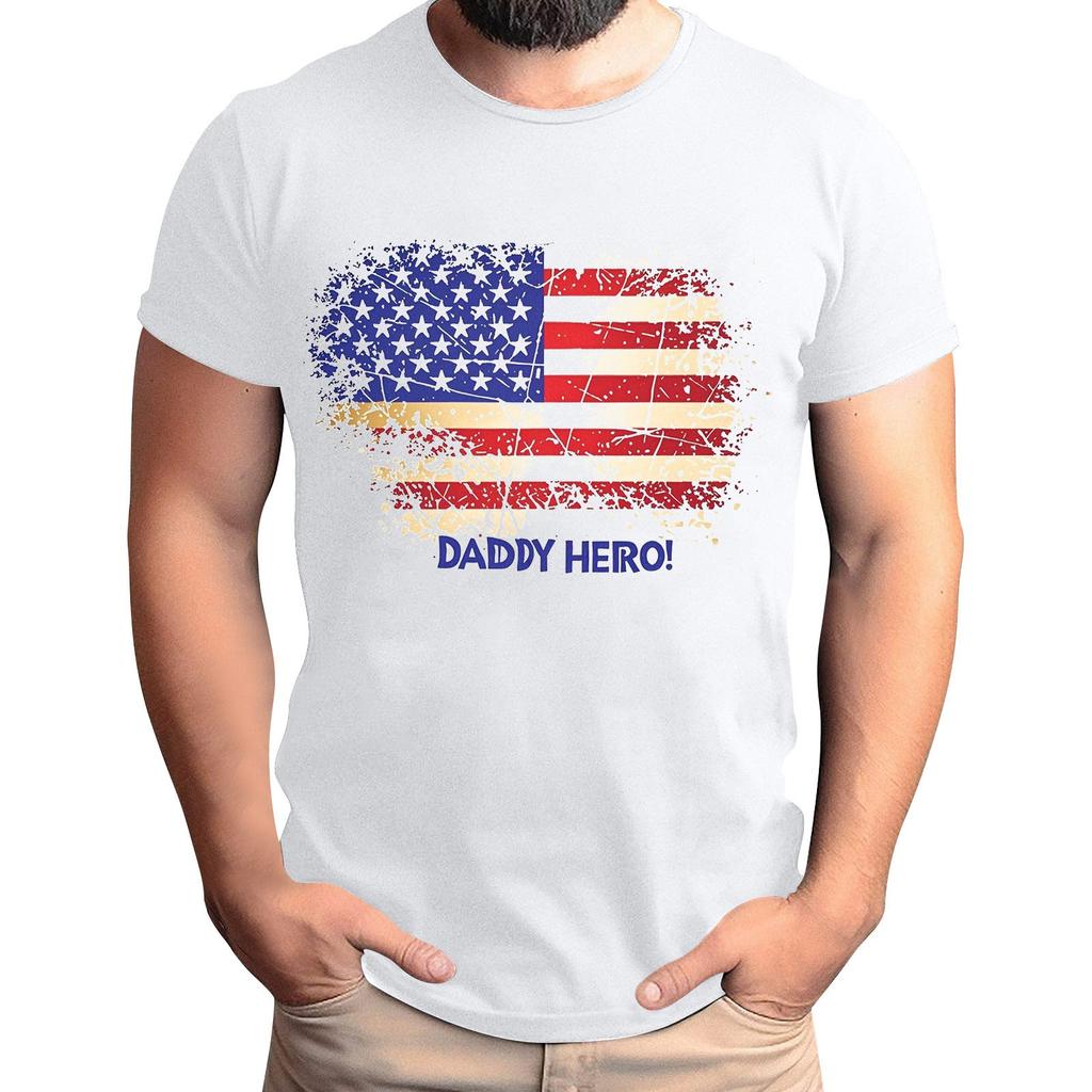 Мужская футболка с принтом флага ко Дню отца, мужской свободный повседневный топ с коротким рукавом