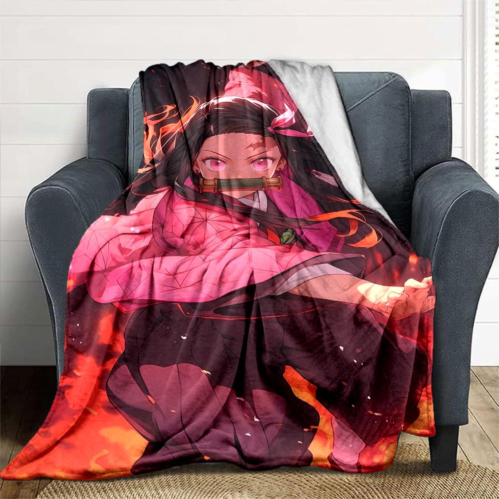 1pc Blanket - Kamado Nezuko Print Design,Lightweight Blanket for Sofa,Bed- Soft &Warm,Gift for All Seasons