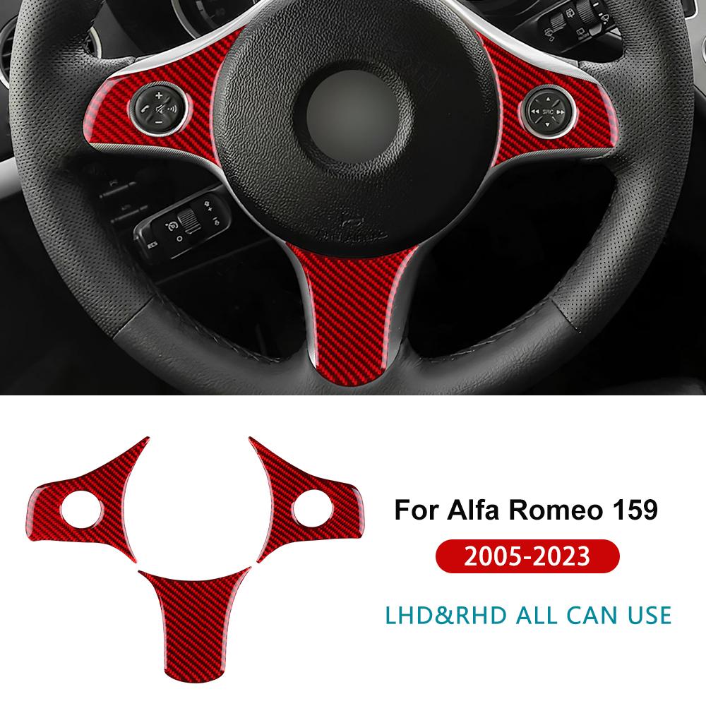 Real Soft Carbon Fiber Sticker For Alfa Romeo 159 2005-2019 2020 2025 2025 2025 LHD RHD Car Steering Wheel Button Frame Trim