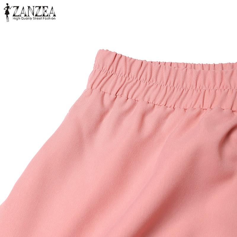 ZANZEA Женские летние юбки А-силуэта с эластичным поясом и цветочным принтом