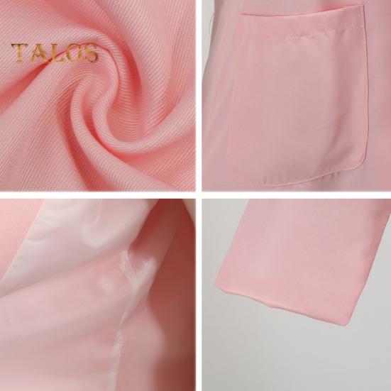 Женский пиджак с лацканами, длинный рукав, открытый спереди, однотонный пиджак в городском стиле, весна-осень, деловая верхняя одежда