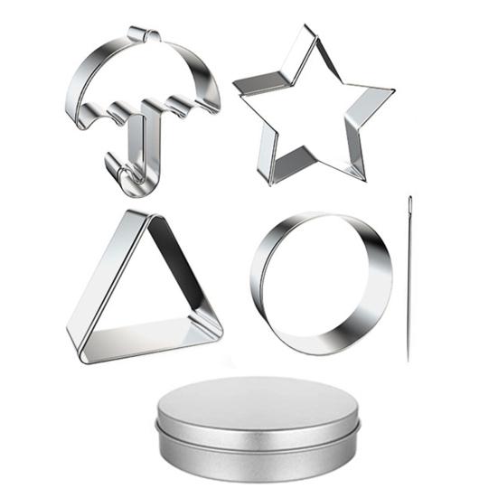 Формочки для печенья из нержавеющей стали Формы для печенья Инструменты для приготовления корейских сахарных конфет Набор для игры в кальмары Формы для выпечки тортов на вечеринку Формы-зонтики для начинающих