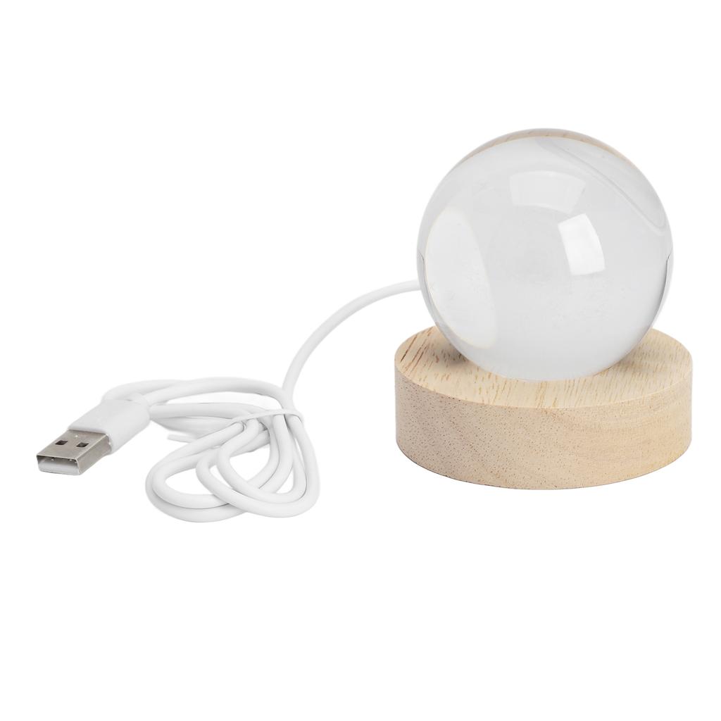 Хрустальный шар с проекцией света Галактика Деревянная основа Домашний декор 5V LED Лампа-хрустальный шар
