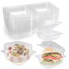 100Pcs Square Takeaway Food Container Stackable Clear Food Boxes Disposable Plastic Boxes Birthday