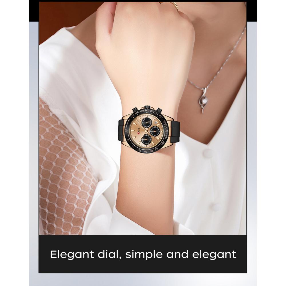 Роскошные мужские кварцевые часы, многофункциональные, три очка, шесть стрелок, хронограф, водонепроницаемые, ночник, мужские кварцевые часы