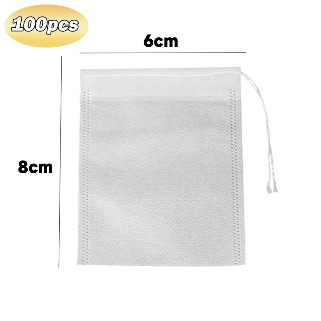 100 шт. одноразовые чайные пакетики, пищевой нетканый материал, чайные фильтр-пакетики с веревкой, термосварка, фильтры для специй, удобные чайные пакетики