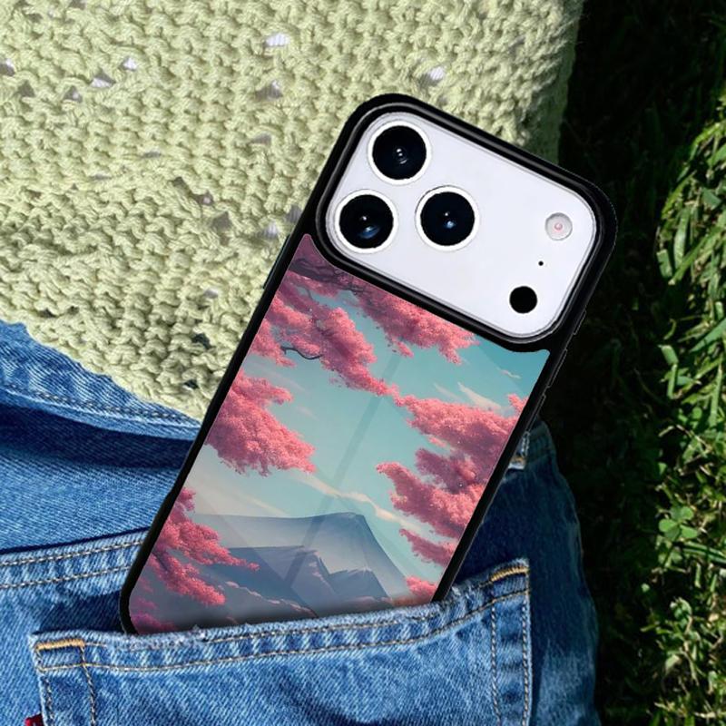 Fuji Cherry Blossoms phone case cover Compatible with for IPhone 17air 16e 15 14 13 12 11Pro Max 17 Air