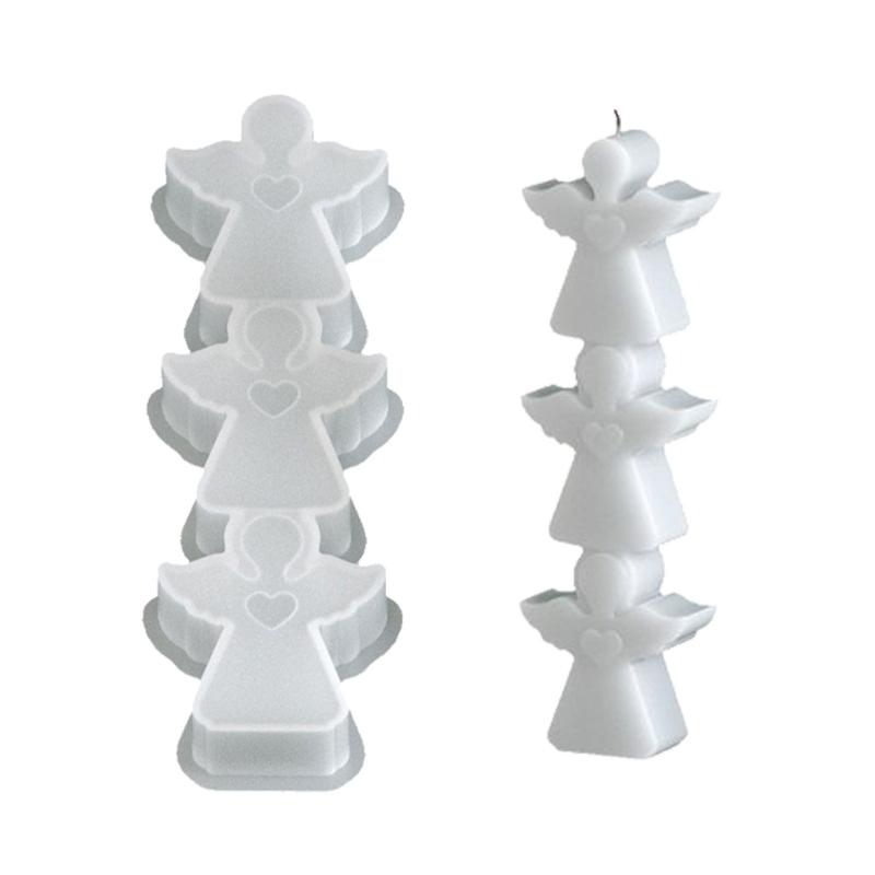 Holiday Silicone Baking Mold Santa Reindeer Angel Gingerbreads Man Candle Chocolate Maker With Nonstick Front