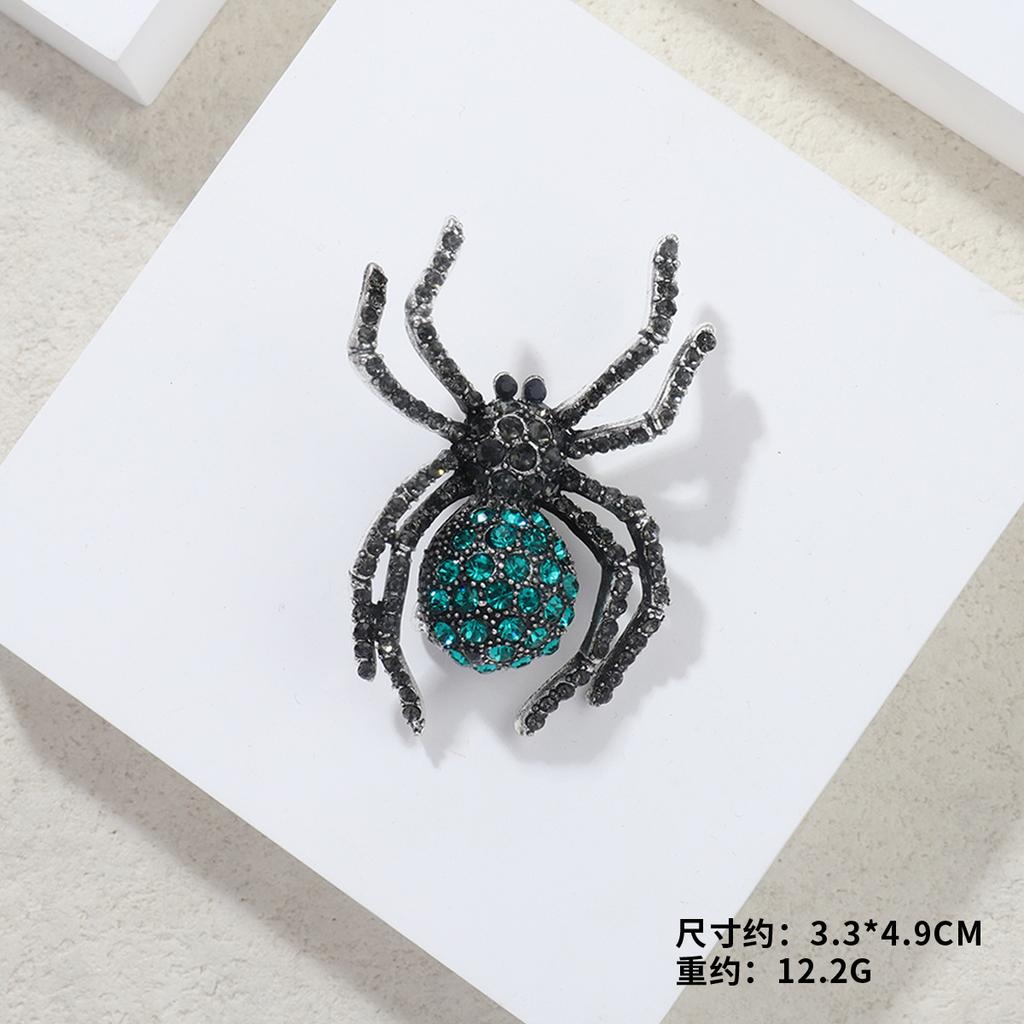 Персонализированная брошь в виде паука из черного бриллианта со стразами из металла для женщин в виде корсажа, винтажные аксессуары на Хэллоуин