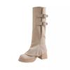 Two Wear Removable Pant Pants Boots Women's Winter Fleece Coarse Heel Western Cowboy Boots Small Tall High Heel Boots