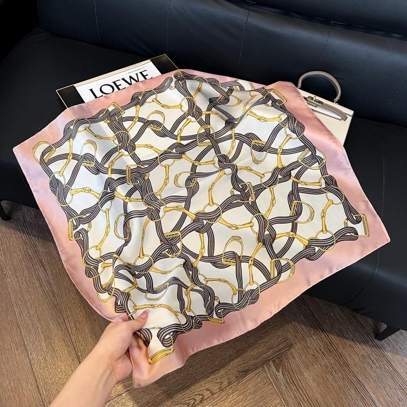 Silk scarf 71 * 71 imitation silk square scarf Korean atmosphere neck silk scarf flower pattern flower polka dot scarf
