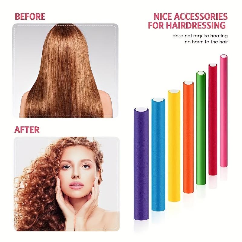 42 шт./компл. гибкие щипцы для завивки волос, гибкие стержни для завивки волос, набор бигуди для волос, бигуди из пенопласта, бигуди для волос «сделай сам», без нагрева, стержни для волос, ролики для коротких, длинных волос