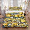 3Pcs Minion Adventure Bedding Set Quilt Cover Pillowcase Home Christmas Xmas Halloween Gift 1 Duvet Cover 2 Pillowcase M92474