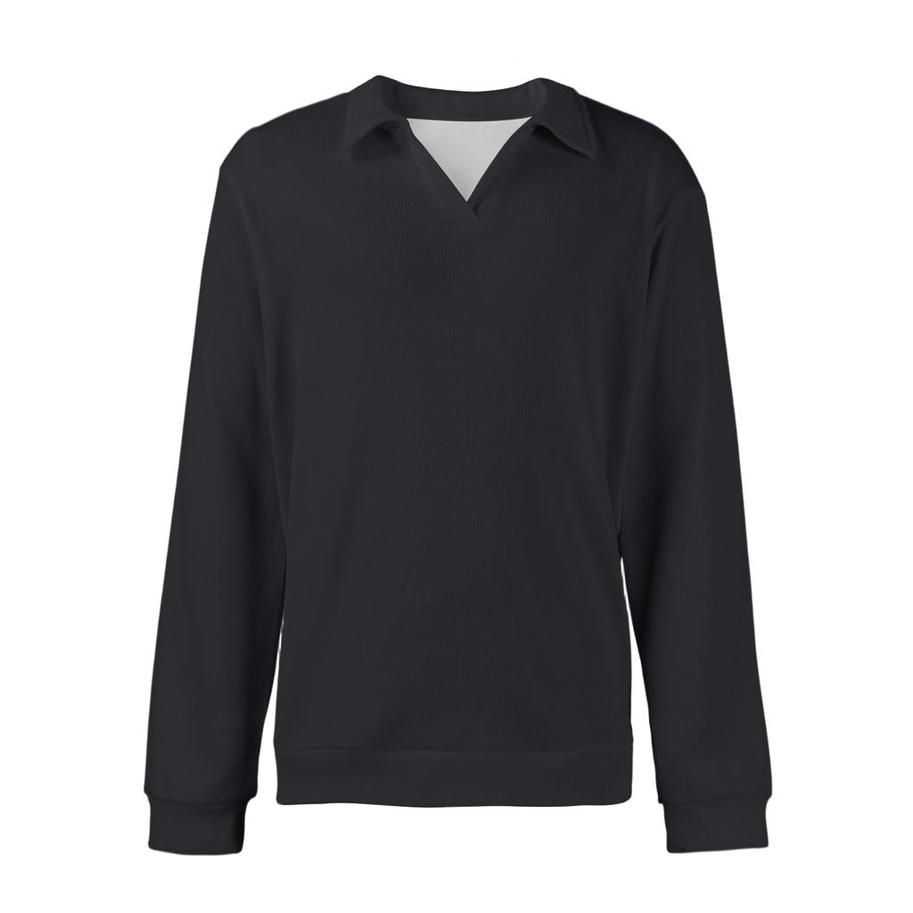 Men's Casual Collared Long-Sleeve Knit Base Layer Top