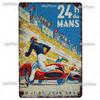24-Stunden-Metallschild, Vintage-Plakette, Blechschild, Wanddekoration für Bar, Kneipe, Metallhandwerk, Retro-Rennwagen-Poster