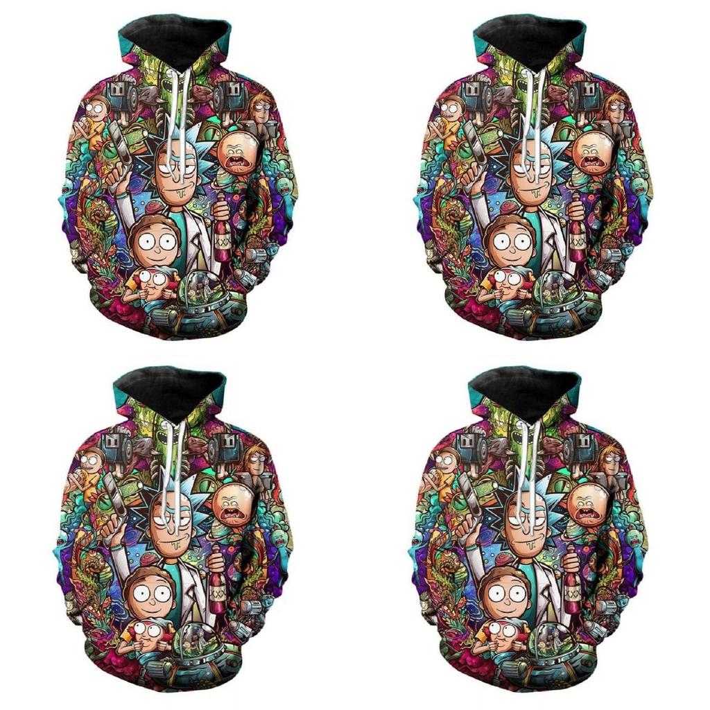 Womenmen Fashion New Rick And Morty 3d Print Casual Hoodie Tops Sweatshirt