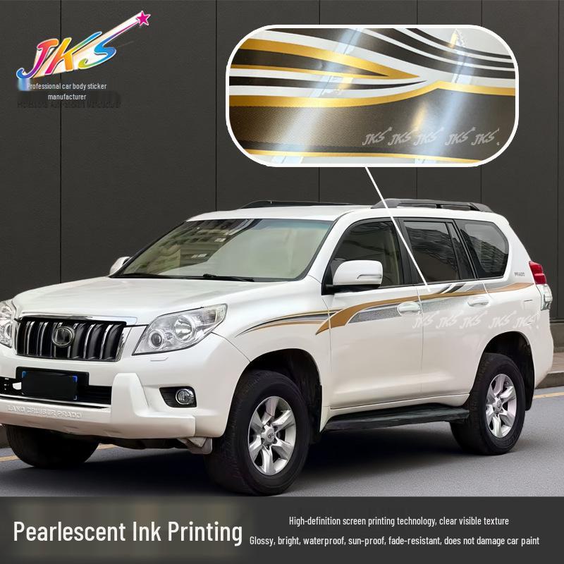 Наклейки на кузов Toyota Prado 2010-2020: Креативные гоночные полосы и оригинальные цветовые решения