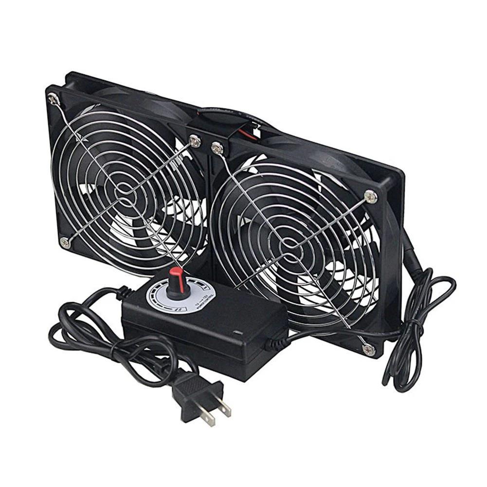 Adjustable Speed 12cm High Airflow 220V Exhaust Fan for Computer & Router Cooling