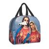 Священные и Непорочные Сердца Изолированная сумка для ланча для женщин Иисус и Мария Портативный термокулер Ланч-бокс для еды Кемпинг Путешествия