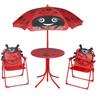 VidaXL Bistro Set with Parasol for Children 3 Pcs Red