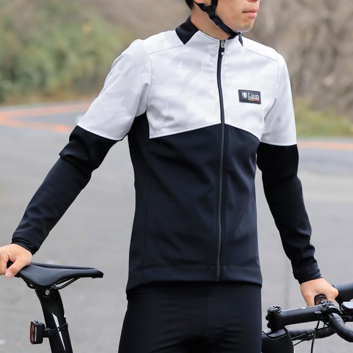 De Capel Cycle wear для осени и зимы Ветрозащитная куртка Гусиная лапка Ветрозащитный и водоотталкивающий материал снаружи Белый XS [Lion Mule] [0℃~10℃]