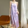 French Imitation Silk Suspender Dress for Women In Summer High-end Acetic Acid Jacquard Skirt Slim Satin Vest Long Skirt