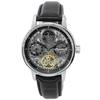 The Jazz Sun and Moon Phase Leather Strap Skeleton Silver Dial Automatic I07701 Mens Watch