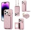 Подходит для iPhone 15 Pro Чехол для телефона Вставка для карты 14 Plus Crossbody с зеркальным кольцом Сетка Защитный чехол