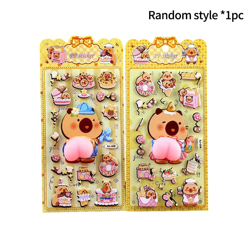 3D Bubble Cartoon Stickers Soft Pinch Pippi Sticker Decompression Diy Phone Case Scrapbook Notebook Cover Decorative Stickers