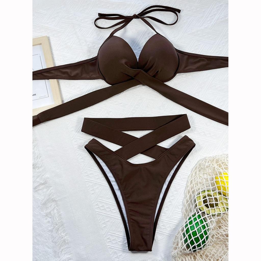 Push Up Women Swimsuit Sexy Bikini Bandage Bikini Set High Waist Brazilian Biquini Cross Swimming Suit Beachwear Bather