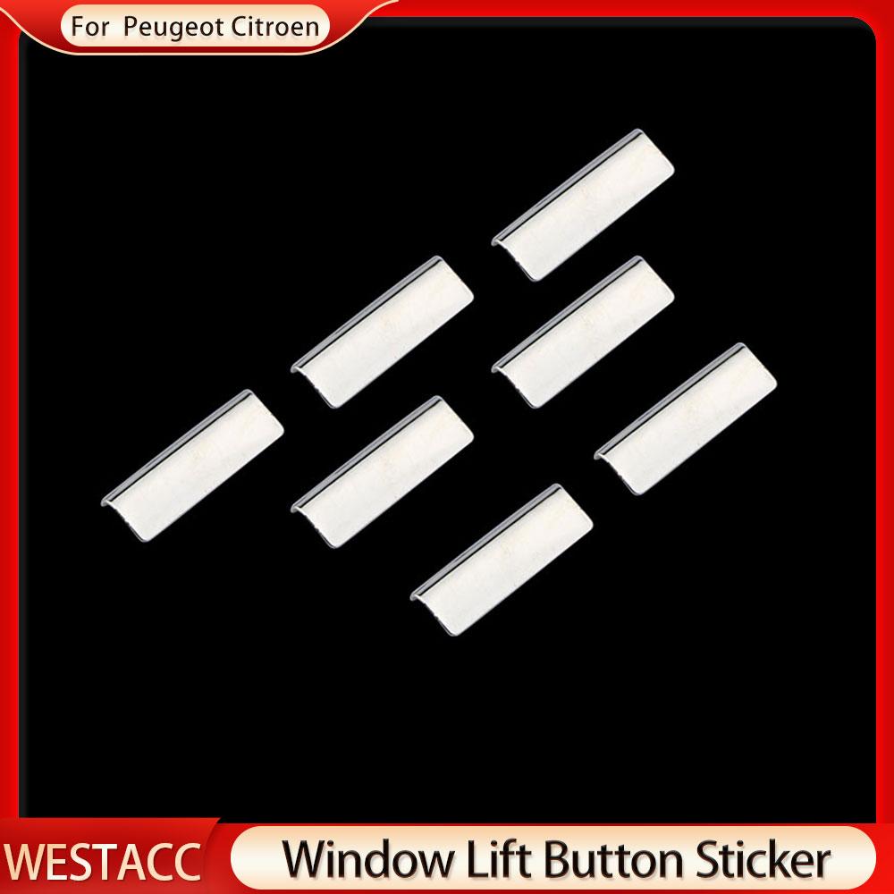 Кнопка переключения подъема окна автомобиля, наклейка с блестками для Peugeot 208 301 508 307 407 607 408 2008 3008 5008 Citroen C4 C5
