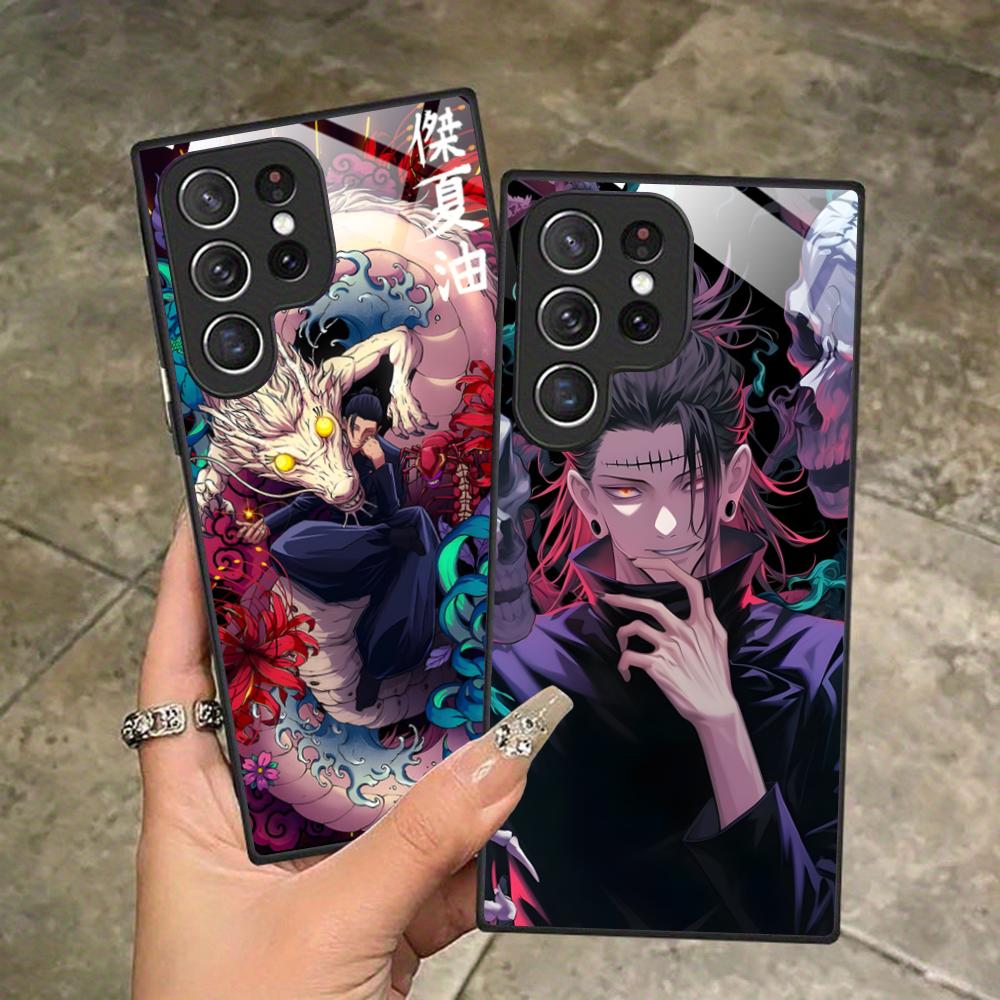 Чехол для телефона Jujutsu Kaisen Geto Suguru для Samsung Galaxy A56 55 54 53 52 51 36 35 34 23 16 15 5G Стеклянный Цветной Чехол Роскошный