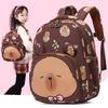 School Bag Children's Cute Printed Cartoon Boys and Girls Lightweight Versatile Kapibara Backpack
