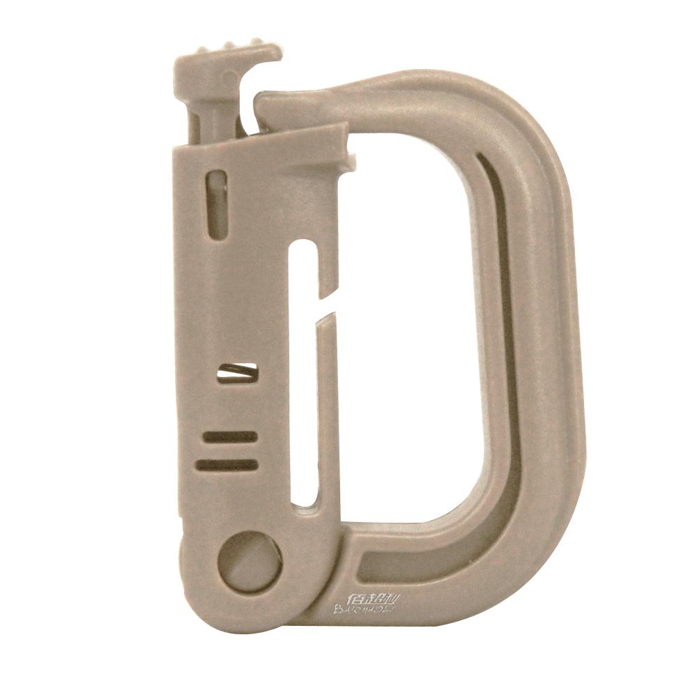 OEM/ODM 6#D Shaped Plastic 55mm Molle Snap Tactical Quick Link Spring Camping Hiking Bag Clip Full Black Key Chain Carabiner