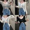 Sheer Knit Sweater With Hollow Out Pattern For Autumn Casual Wear
