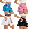 Женская юбка-шорты для йоги, спортивная юбка-шорты в стиле А-силуэта с подкладкой, однотонная, удобная, универсальная юбка из ткани