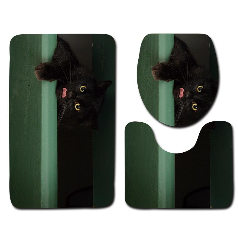 Toilet Three-Piece Floor Mat, Bathroom Three-Piece Carpet Doormat