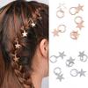 5Pcs Women's Fashion Cute Shiny Star Hair Rings Hair Clips for Braids Plaits