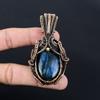 Beautiful Labradorite Gemstone Handmade Pure Copper Wire Wrapped Pendant Jewelry