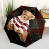 1pc Winter Bear Automatic Opening/Closing Folding Umbrella with 8 Ribs, Portable Sunshade Umbrella Birthday and Holidays gifts yy250105097