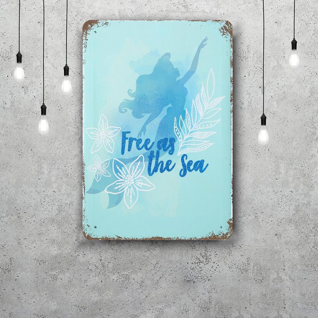 MINISO The Little Mermaid (Signature Edition) Decor Poster Tin Sign Metal Sign Decorative Plaque Pub Bar Cave Wall Decoration